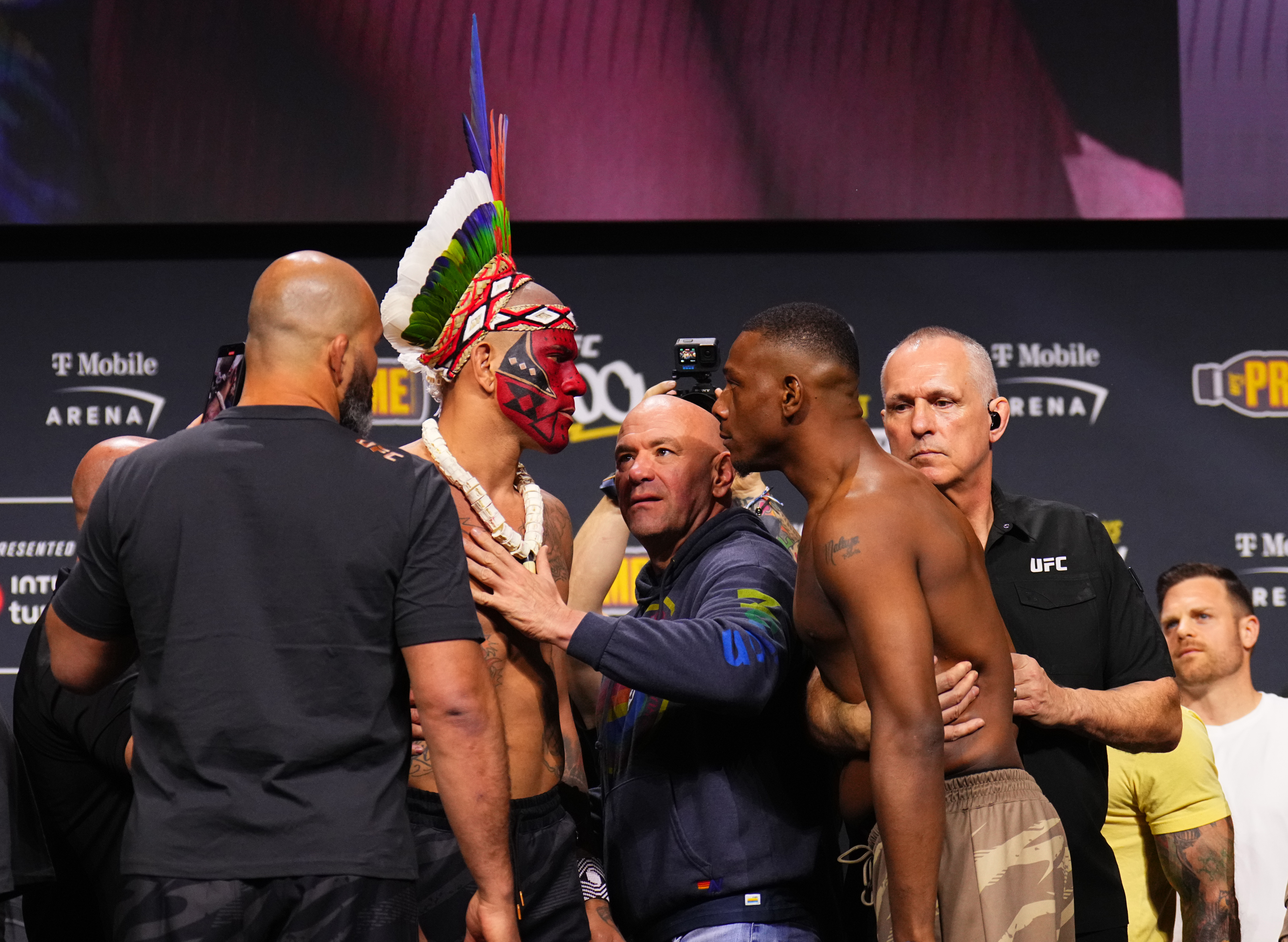 Alex Pereira and Jamahal Hill at UFC 300